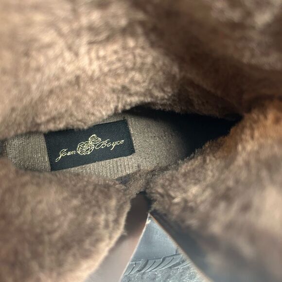 Joan Boyce Women’s Ankle Brown Gold Bedazzled Boots Size 7 Cognac Suede - Picture 8 of 13